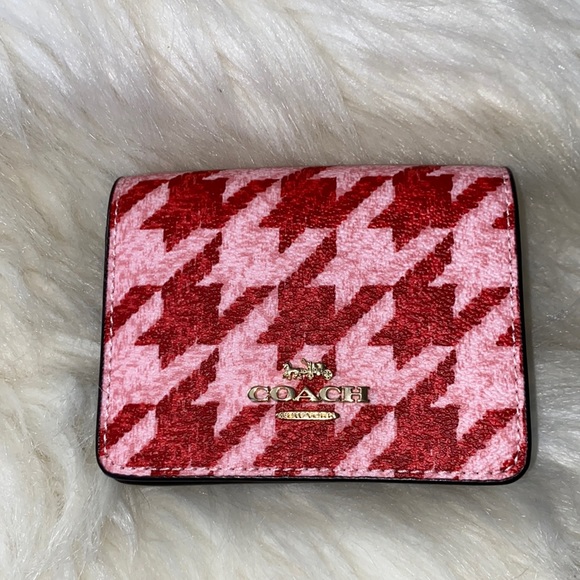 Coach Handbags - Coach Mini Wallet on a chain in printed canvas with houndstooth print